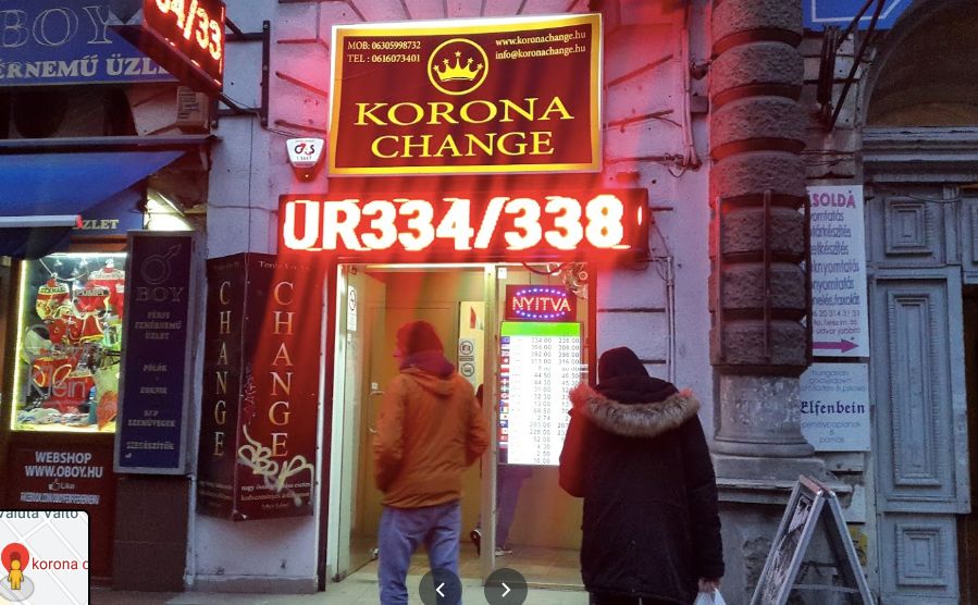 Korona Change Budapest Hungary המרת כספים בבודפשט הונגריה צ'יינג' קורונה